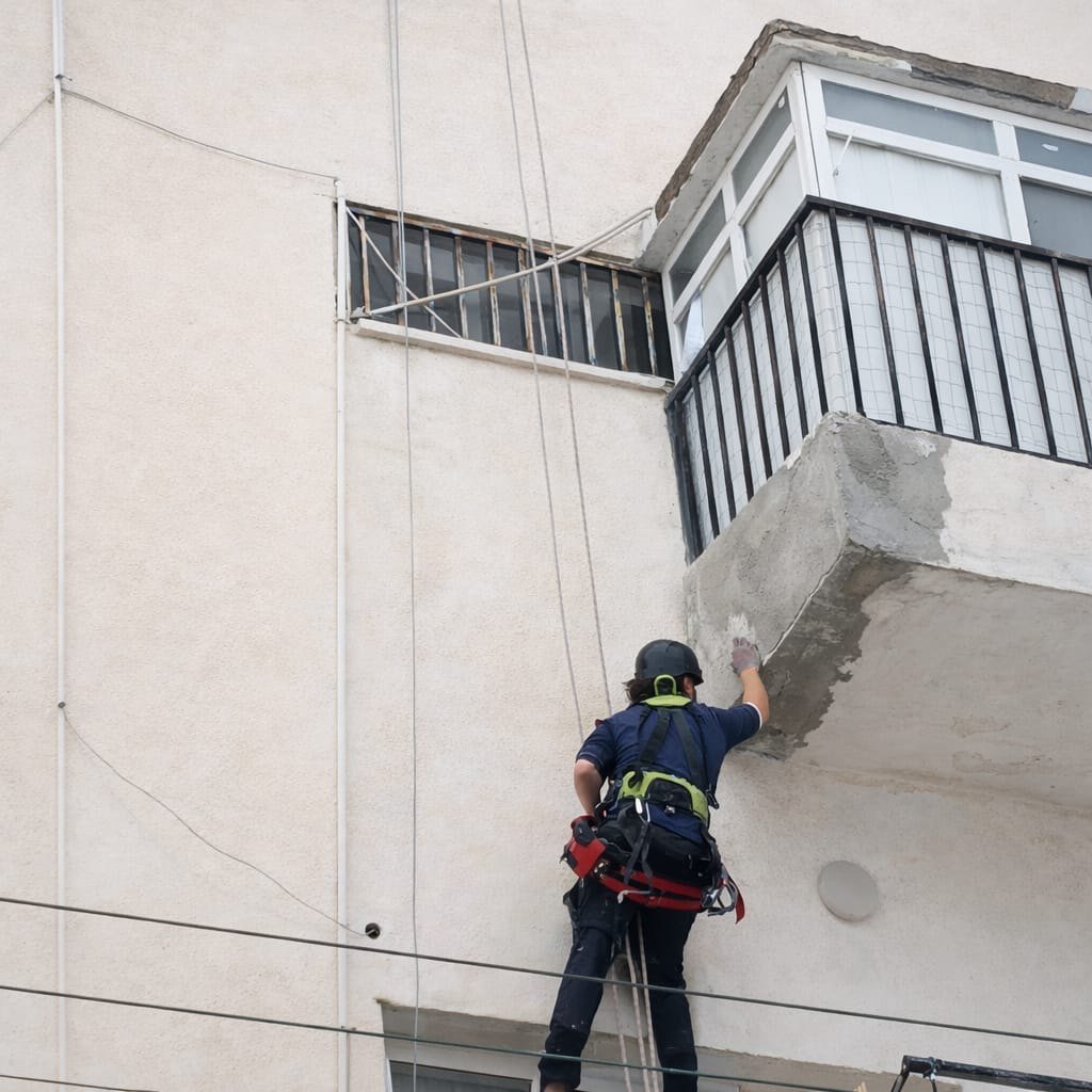 שיקום בטון בתחתית מרפסת בסנפלינג
